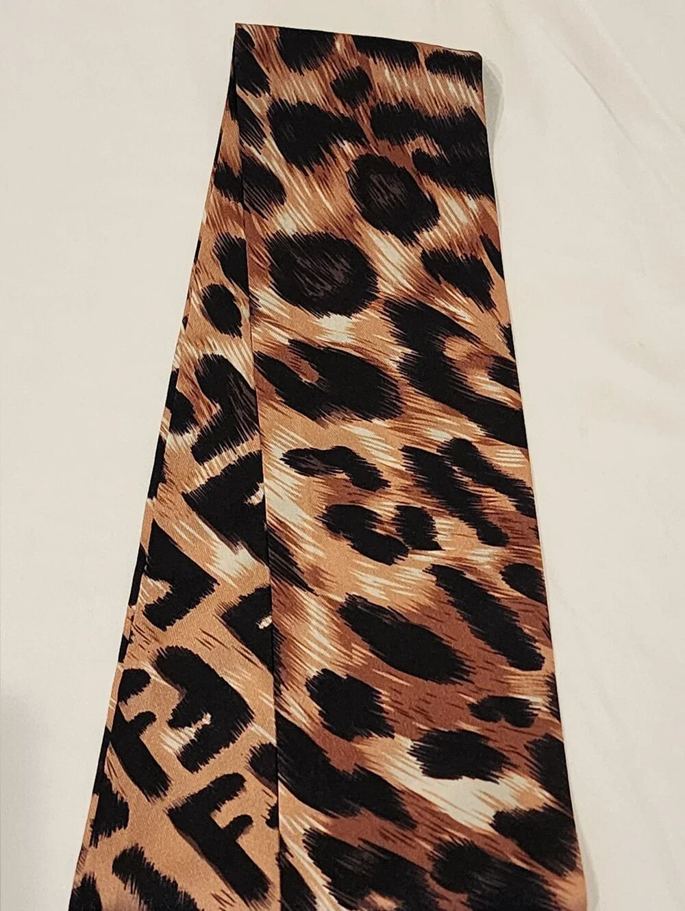 Fendi Brown Leopard-Print Scarf